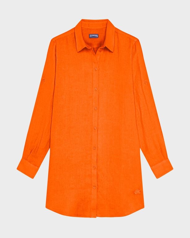 Vilebrequin - Women Linen Dress Solid - Dress - Fragance - Orange - Size XL