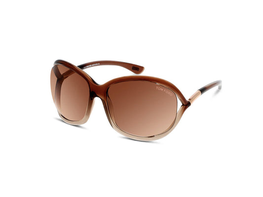 TOM FORD FT0008 JENNIFER 38F Woman Sunglasses Injected Bronze Brown Geometric Normal Shaded