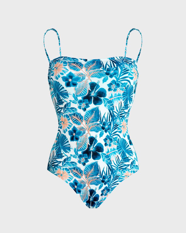 Vilebrequin - Women Bustier One-piece Swimsuit Island Flowers - Swimwear - Facette - White - Size M