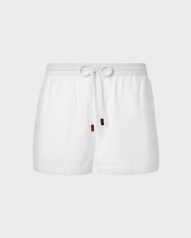 Vilebrequin - Women Geometric Broderie Anglaise Shorts - Shorty - Faiza - White - Size L