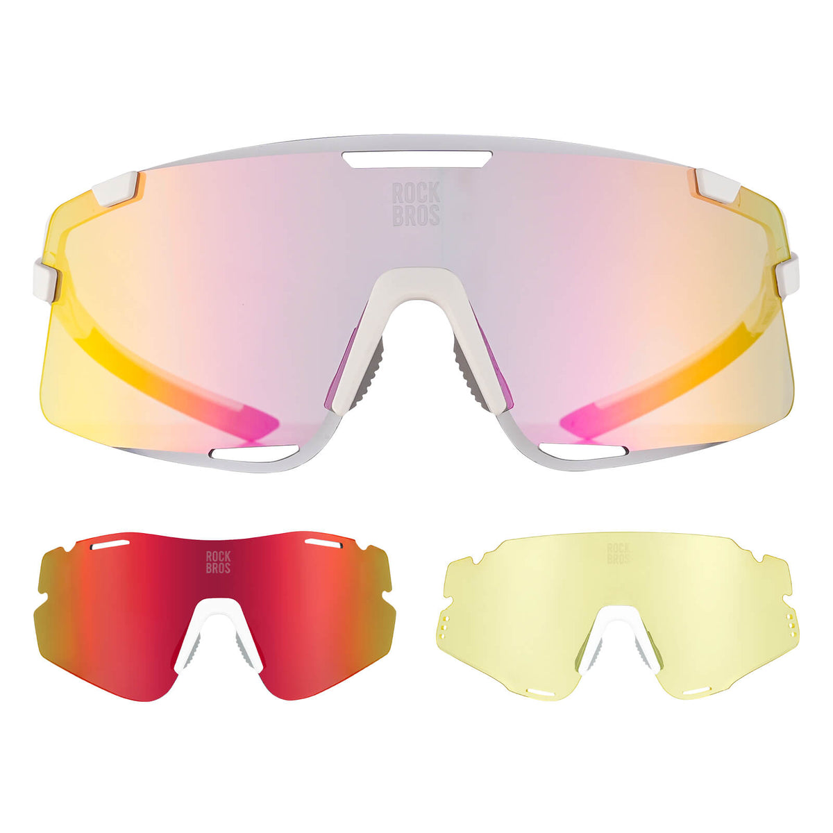 Fahrradbrille Drei-Gläser Konfigurationssystem - BOUNDLESS Serie - Weiße Fassung