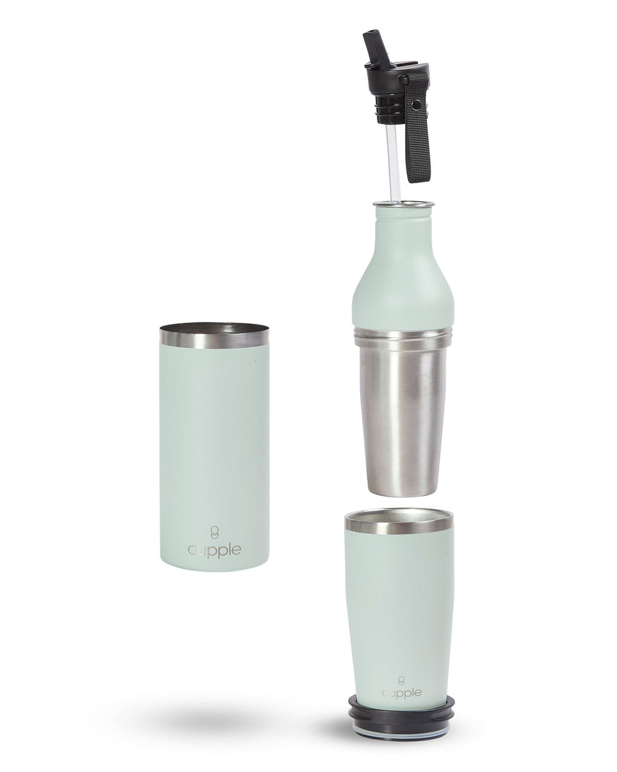 Cupple Water Bottle & Coffee Cup, Sea Green Sea Green
