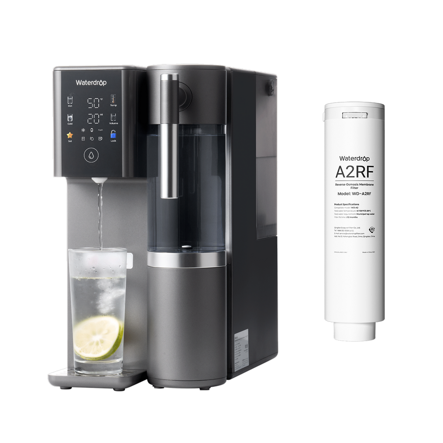 Waterdrop A2 Reverse Osmosis Hot Cold Water Dispenser with Replacement Filter Combo