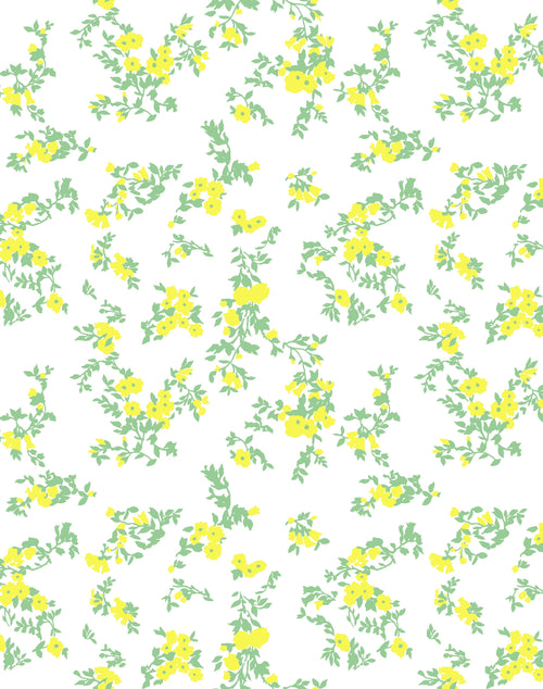 'Françoise Floral' Wallpaper by Clare V. - Yellow / Spring Green - Removable / 26 in. x 4.5 ft.