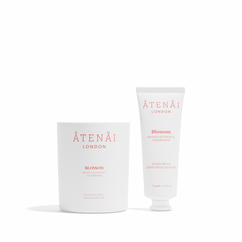 Atenai London Blossom Candle And Hand Cream Set