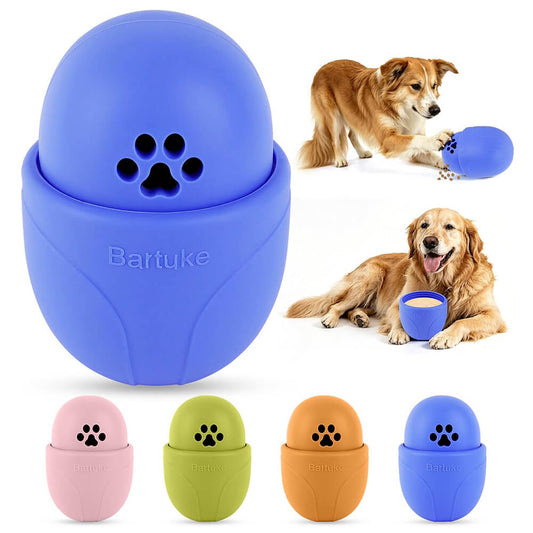 Frozen Treat Dog Toy BPA Free Silicone Dogs Slow Feeder Lick Ball - Blue