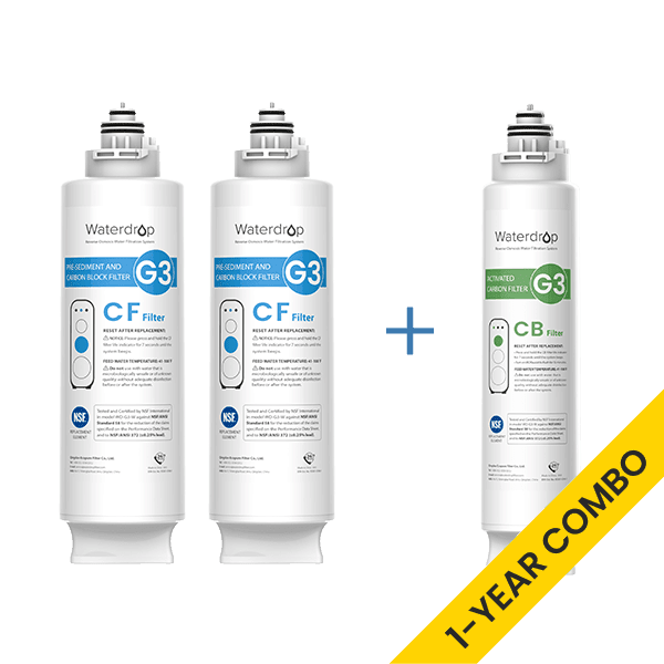 Waterdrop G3P600/G3 RO System Replacement Filters Set - 1-YEAR COMBO
