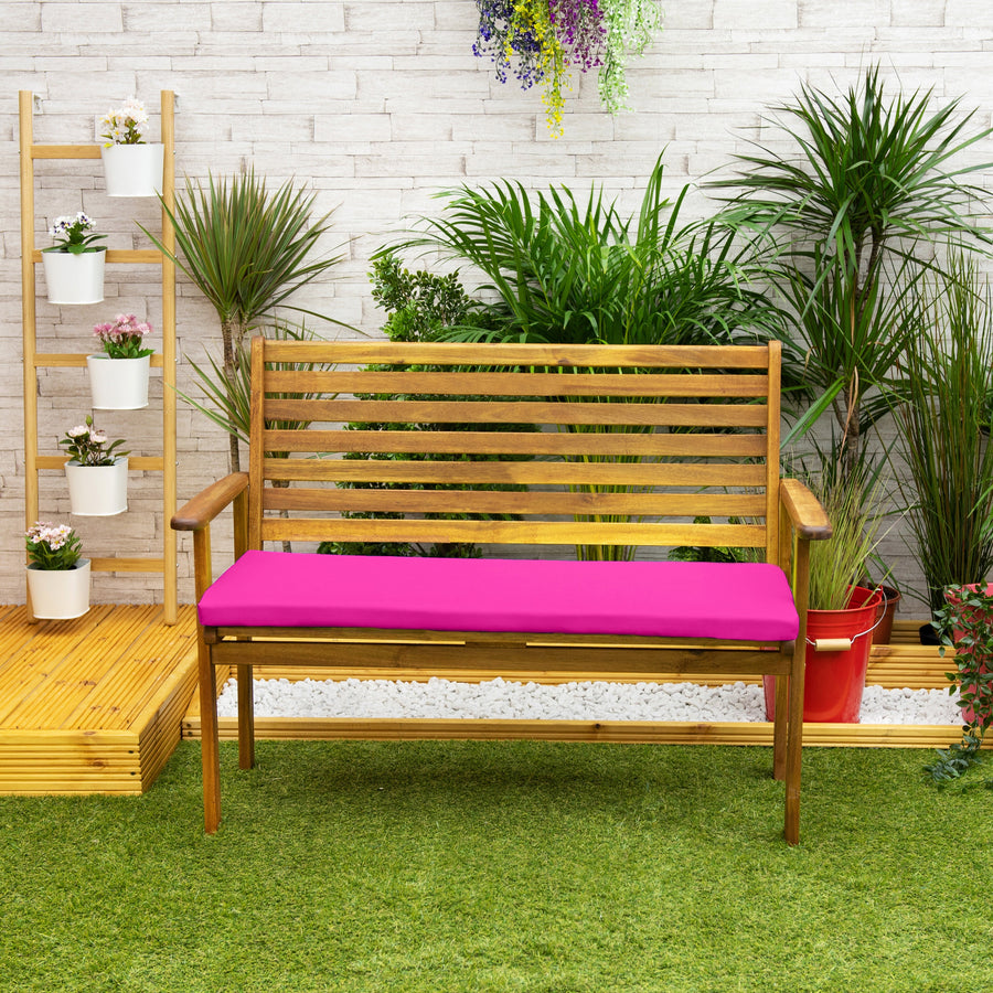 Water-Resistant Garden 4-Seater Bench Seat Pads for Patio Durable Bench Cushions Outdoor - Pink