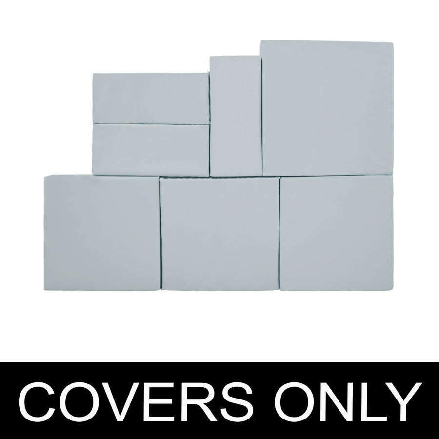 Outdoor Rattan Cushion Covers Set Water-Resistant California Style Patio Furniture Replacement Covers - Grey / 7