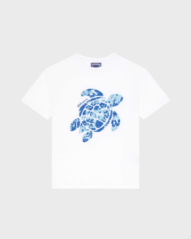 Vilebrequin - Boys Organic Cotton T-shirt Big Turtle Print - Tee Shirt - Gabin - White - Size 14