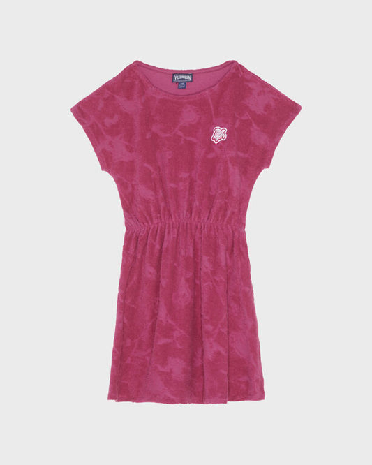 Vilebrequin - Girls Terry Jacquard Dress Roses - Dress - Golden - Red - Size 12