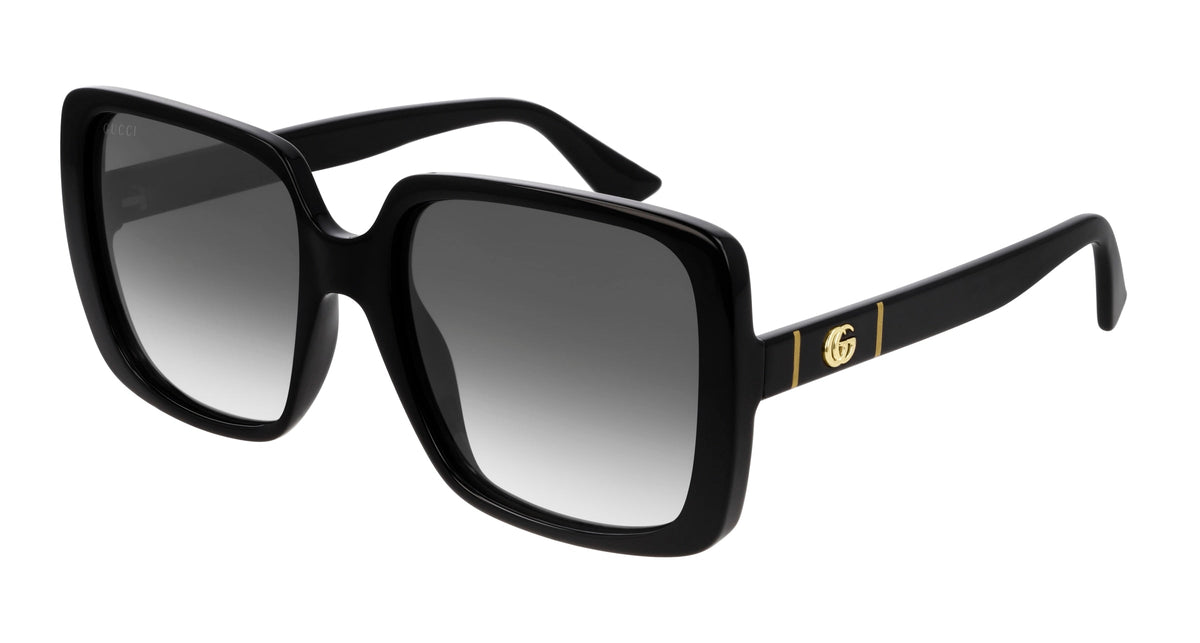 Gucci GG0632S 001 Woman Sunglasses Injected Black Grey Squared Normal Shaded