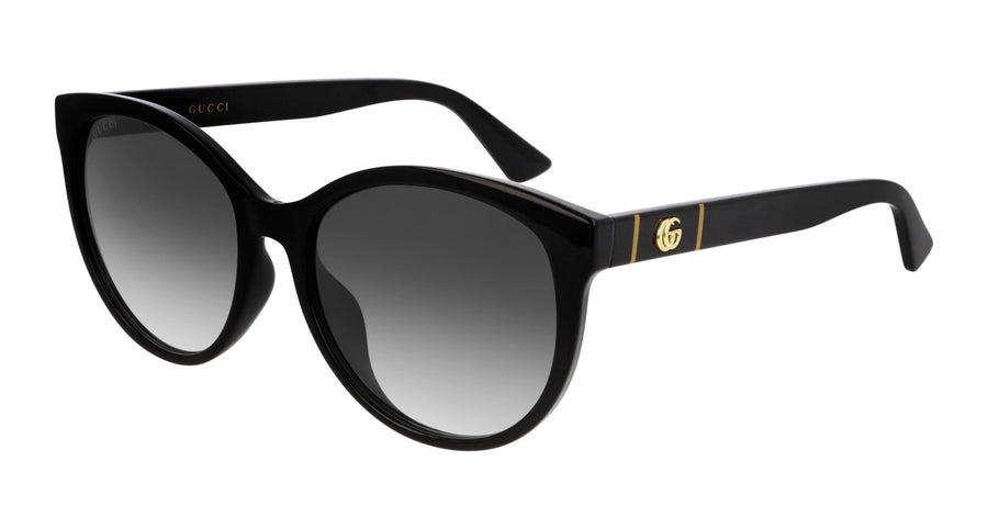 Gucci GG0636SK 001 Woman Sunglasses Injected Black Grey Round Normal Shaded