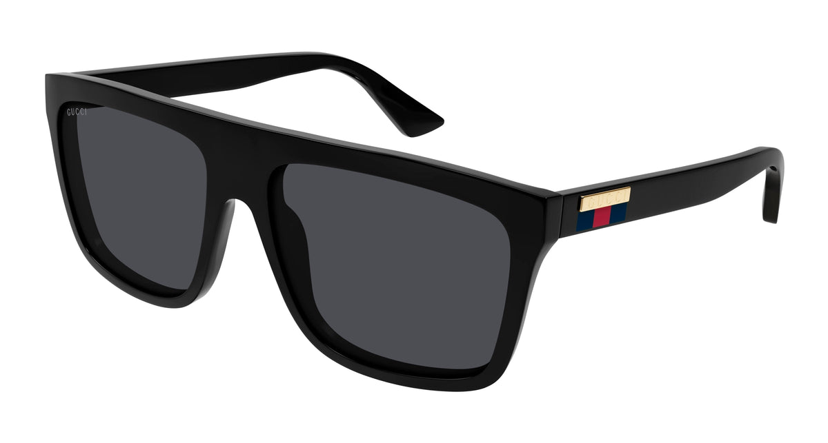 Gucci GG0748S 001 Man Sunglasses Injected Black Grey Squared Normal