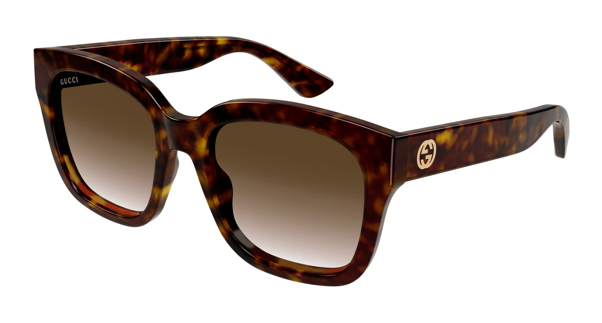 Gucci GG1338S 003 Woman Sunglasses Plastic Havana Brown Squared  Shaded