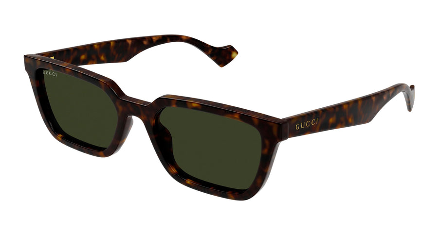 Gucci GG1539S 002 Man Sunglasses Injected Havana Green Squared