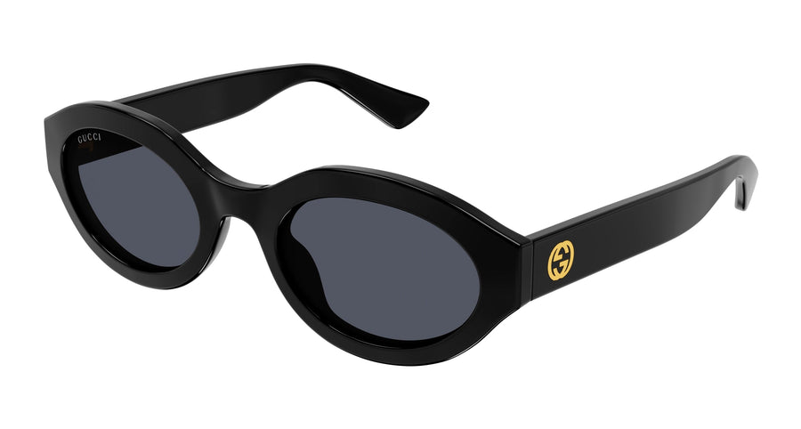 Gucci GG1579S 001 Woman Sunglasses Injected Black Grey Geometric