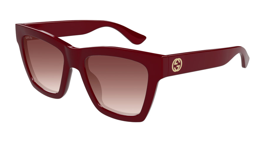 Gucci GG1714S 003 Woman Sunglasses Injected Bordeaux Red Cat Eye