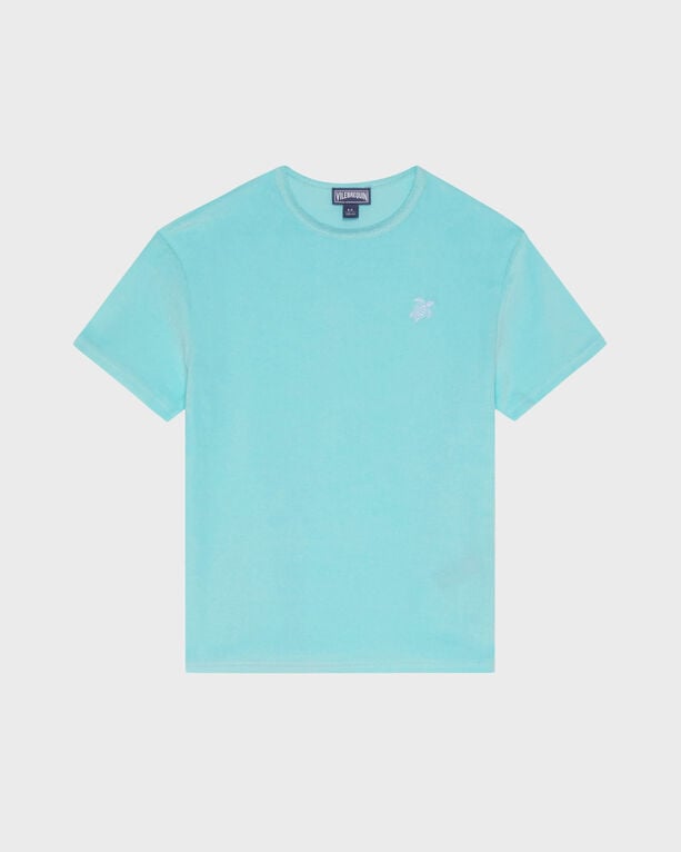 Vilebrequin - Kids Terry T-shirt Embroidered Turtle - Tee Shirt - Georges - Blue - Size 14