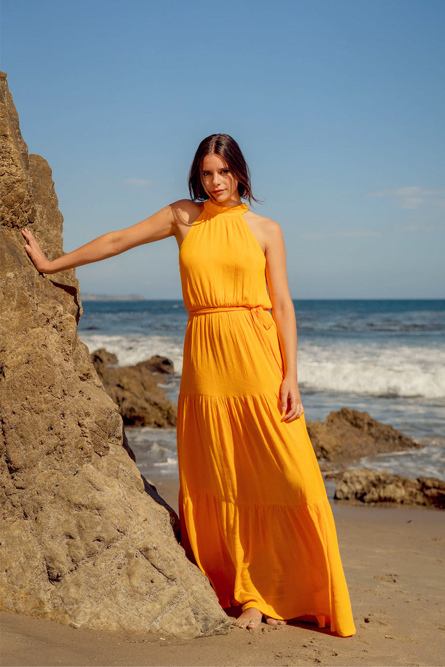 Gia Maxi Dress In Mango | Size: XS