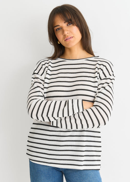 Mono Stripe Oversized Knit Jumper