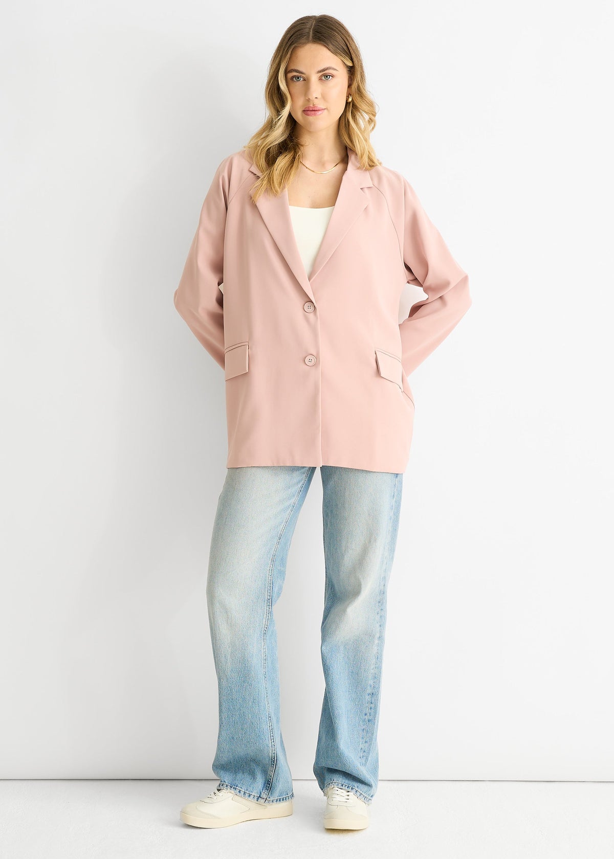 Blush Oversized Tailored Blazer