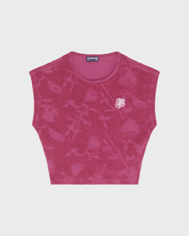 Vilebrequin - Girls Terry Jacquard Tanktop Roses - Tee Shirt - Garla - Red - Size 14
