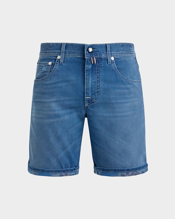 Vilebrequin - Men 5-pockets Denim Bermuda Shorts Tropical Turtles - Bermuda - Garonne - Blue - Size 36