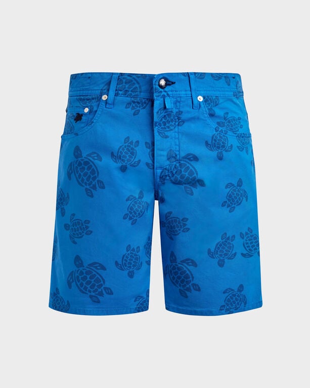 Vilebrequin - Men Bermuda Shorts Resin Print Ronde Des Tortues - Bermuda - Garonne - Blue - Size 36
