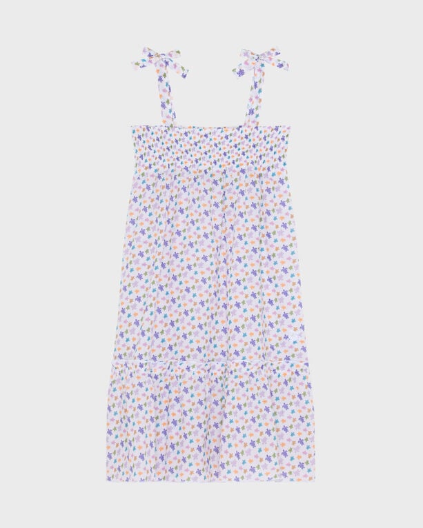 Vilebrequin - Girls Organic Cotton Voile Dress Micro Ronde Des Tortues - Dress - Gloss - White - Size 14