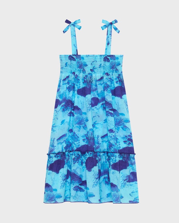 Vilebrequin - Girls Organic Cotton Voile Dress Coral Reef - Dress - Gloss - Blue - Size 12
