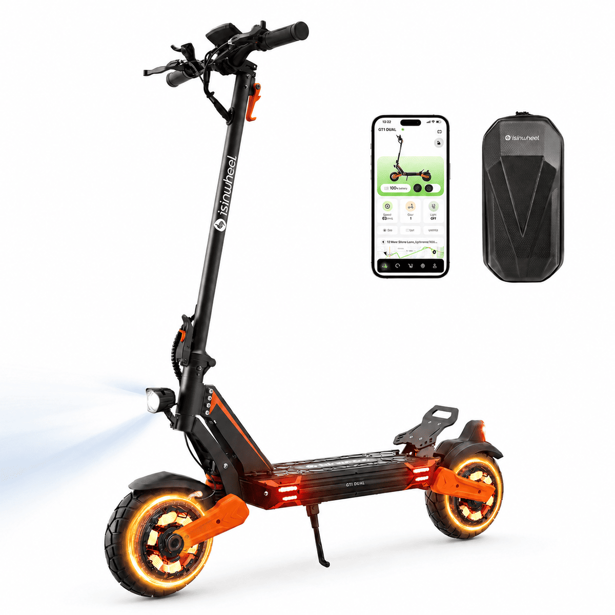 isinwheel® GT1 Dual Motor Off Road Electric Scooter 1600W - GT1 Dual [800w*2]