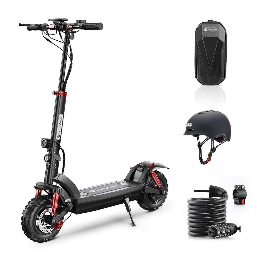 isinwheel GT2 Electric Scooter For Adults With Cable Lock And Helmet - GT2 Scooter with a free cable lock and LED helmet