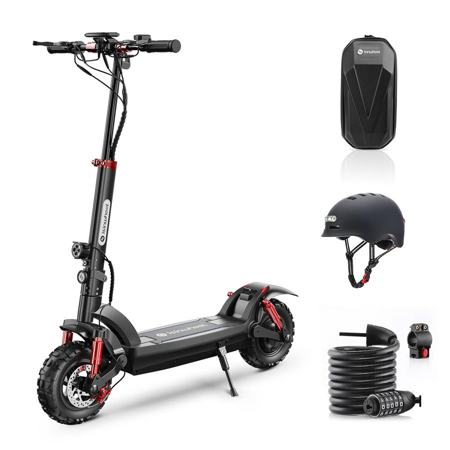 isinwheel GT2 Electric Scooter For Adults With Cable Lock And Helmet - GT2 Scooter with a free cable lock and LED helmet