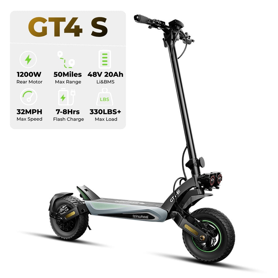 isinwheel® GT4 12 Inch 2400W Dual Motor Electric Scooter - GT4 S (Single Motor) £649