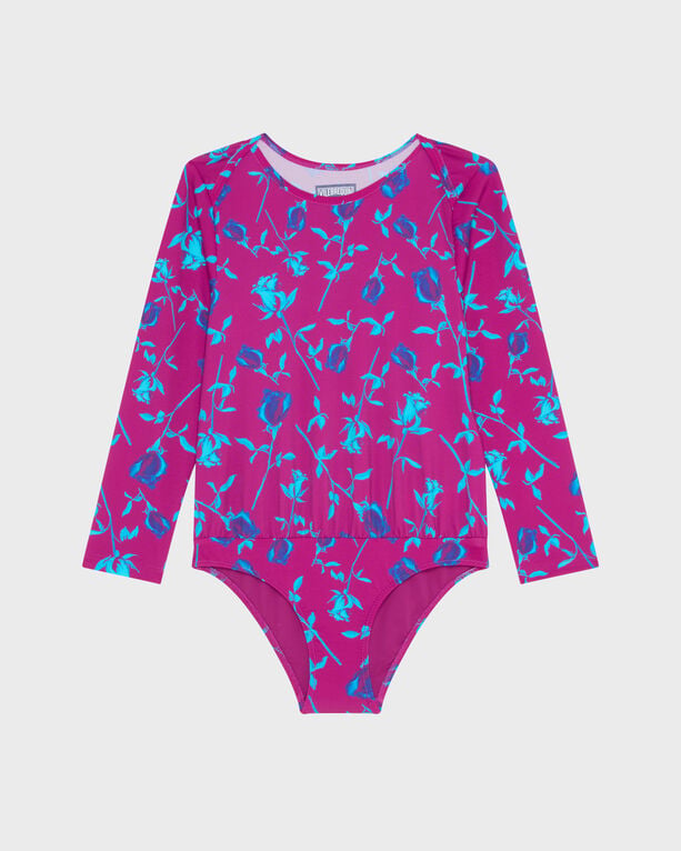 Vilebrequin - Girls Swimsuit Rashguard One-piece Roses - Rashguard - Galaxie - Red - Size 6