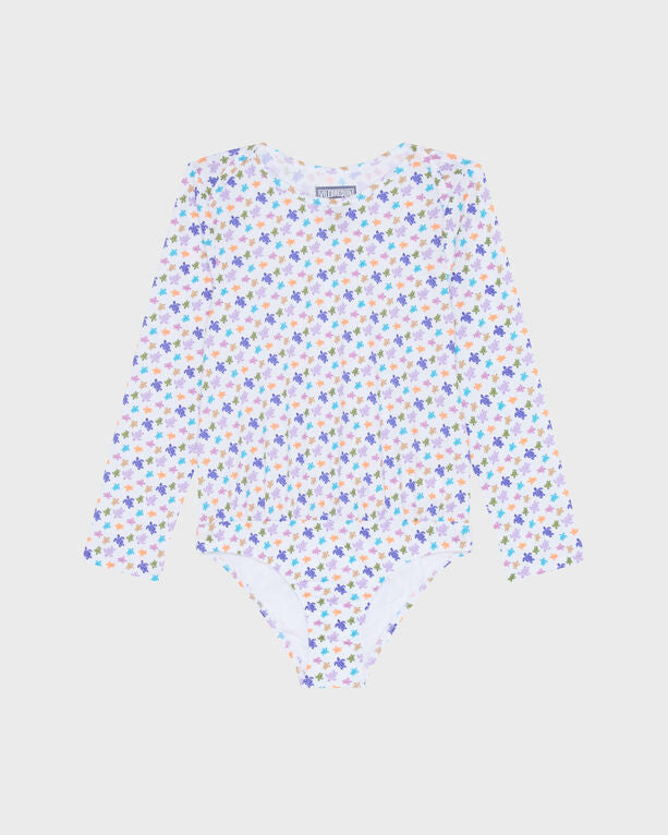 Vilebrequin - Girls Rashguard One-piece Swimsuit Micro Ronde Des Tortues - Rashguard - Galaxie - White - Size 6