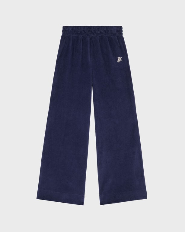 Vilebrequin - Boys Jogger Velvet Pants Embroidered Turtle - Pant - Genzi - Blue - Size 14