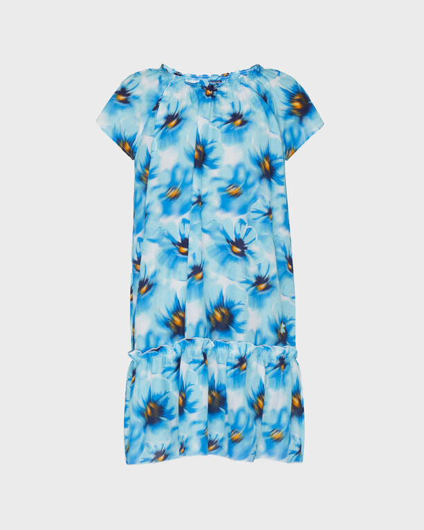 Vilebrequin - Girls Cotton And Silk Dress Poppies - Dress - Gizelle - Blue - Size 12