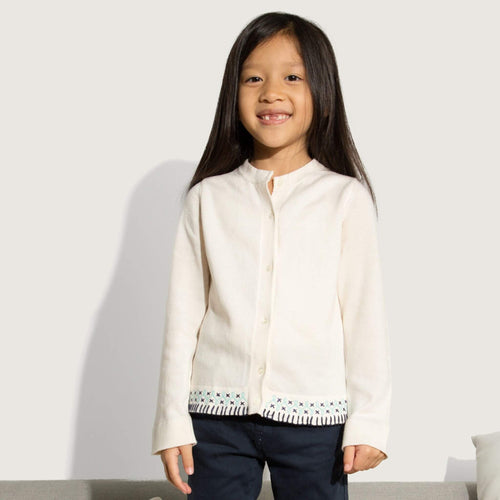 Embroidered Ivory Cardigan | Size: 2T