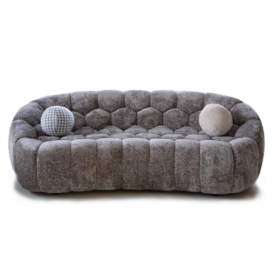 Curve Bubble Sofa - Choice Of Fabrics - Grey Chenille