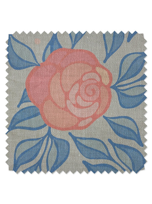 'Groovy Floral' Fabric by Barbie™ - Baby Blue - FLAX LINEN / YARD