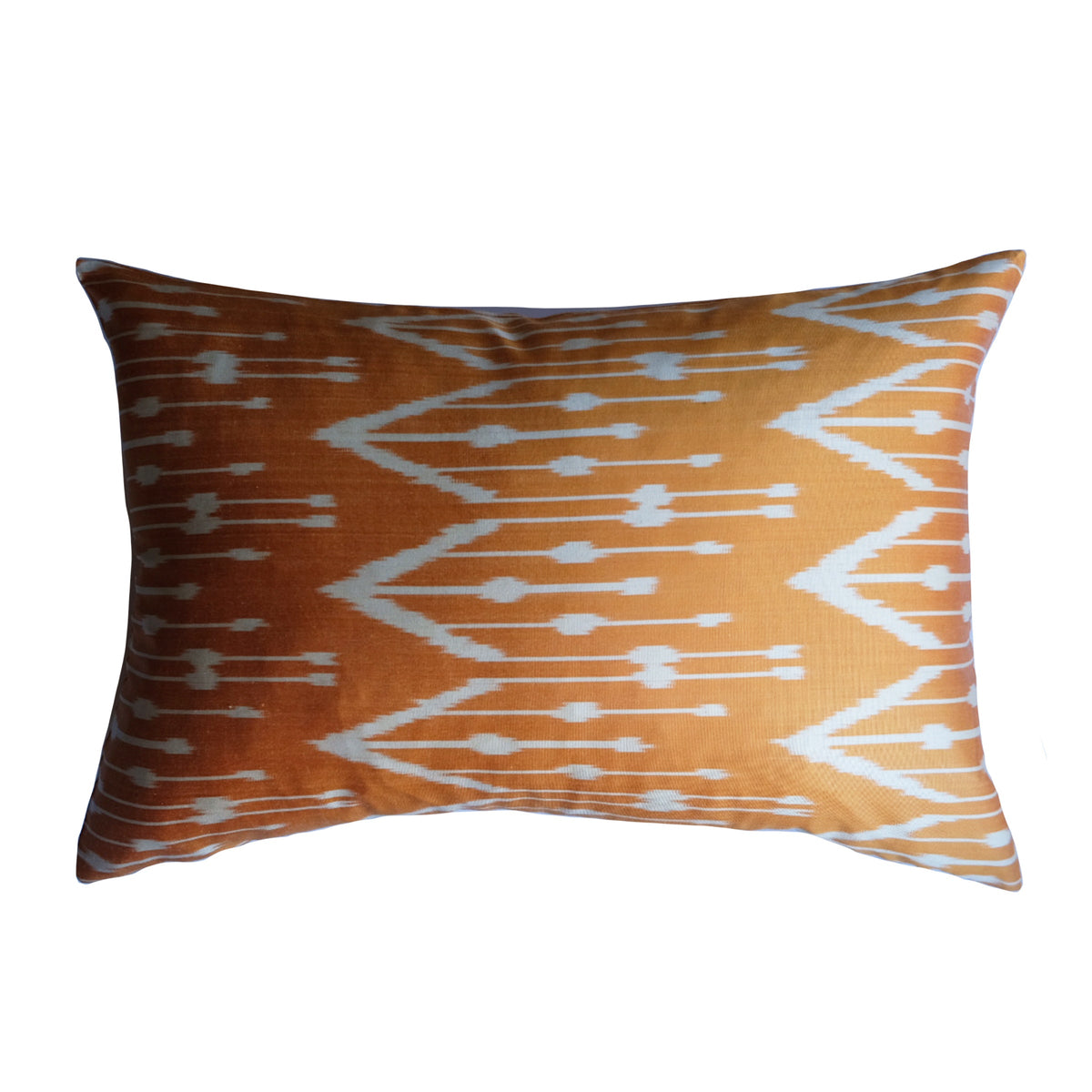 Gurun Silk Ikat Lumbar Pillow - 16" x 24" / Orange