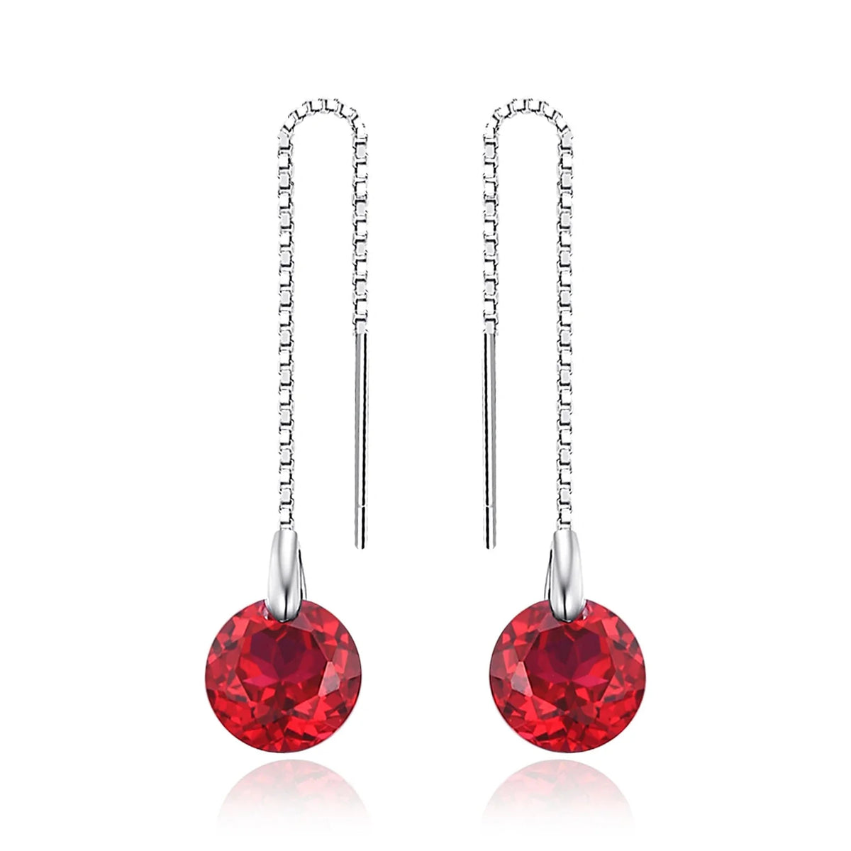 Exquisite 5.5Ct Created Ruby Drop Earrings in S925 Sterling Silver - The Perfect Gift for Sophisticated Women