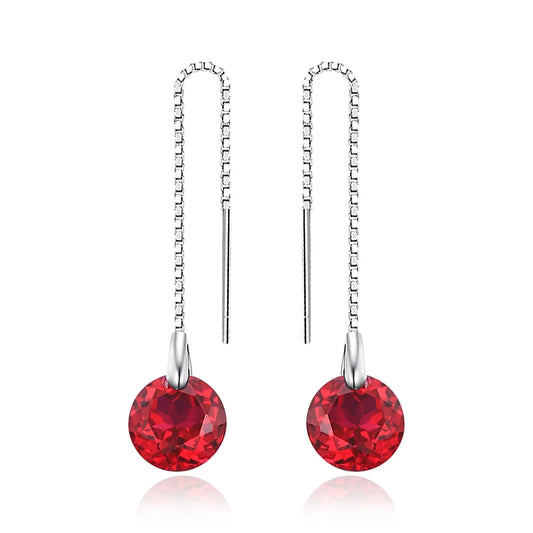 Exquisite 5.5Ct Created Ruby Drop Earrings in S925 Sterling Silver - The Perfect Gift for Sophisticated Women