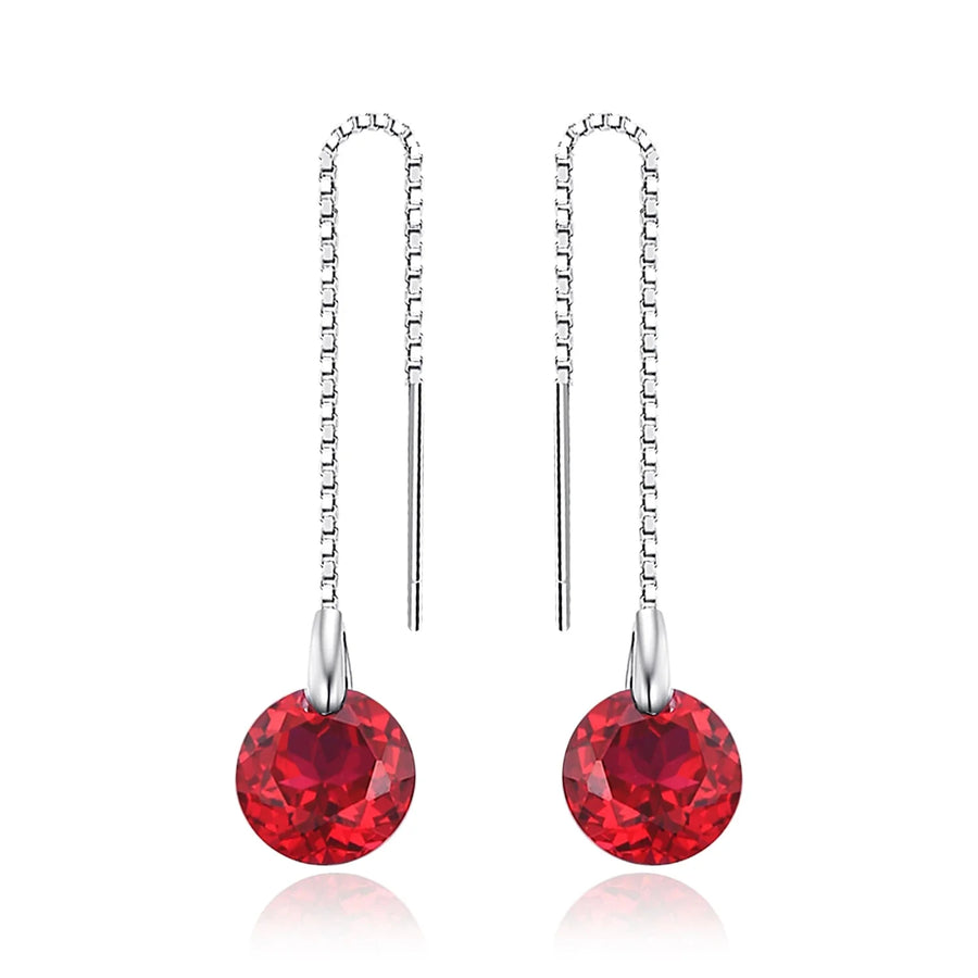 Exquisite 5.5Ct Created Ruby Drop Earrings in S925 Sterling Silver - The Perfect Gift for Sophisticated Women