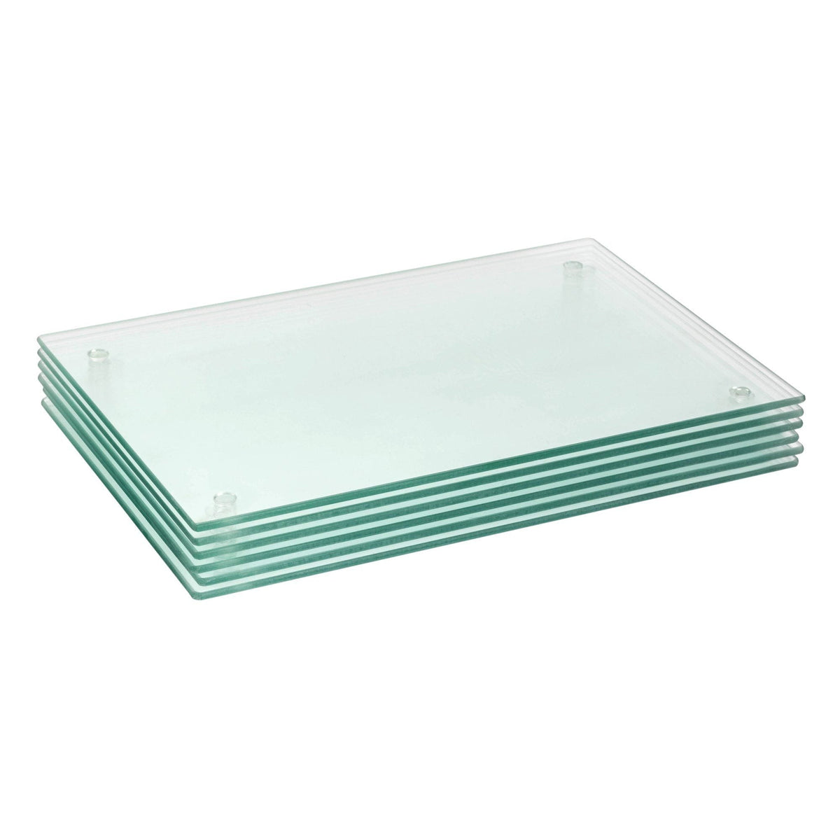 40cm x 30cm Glass Placemats - Pack of Six - Clear