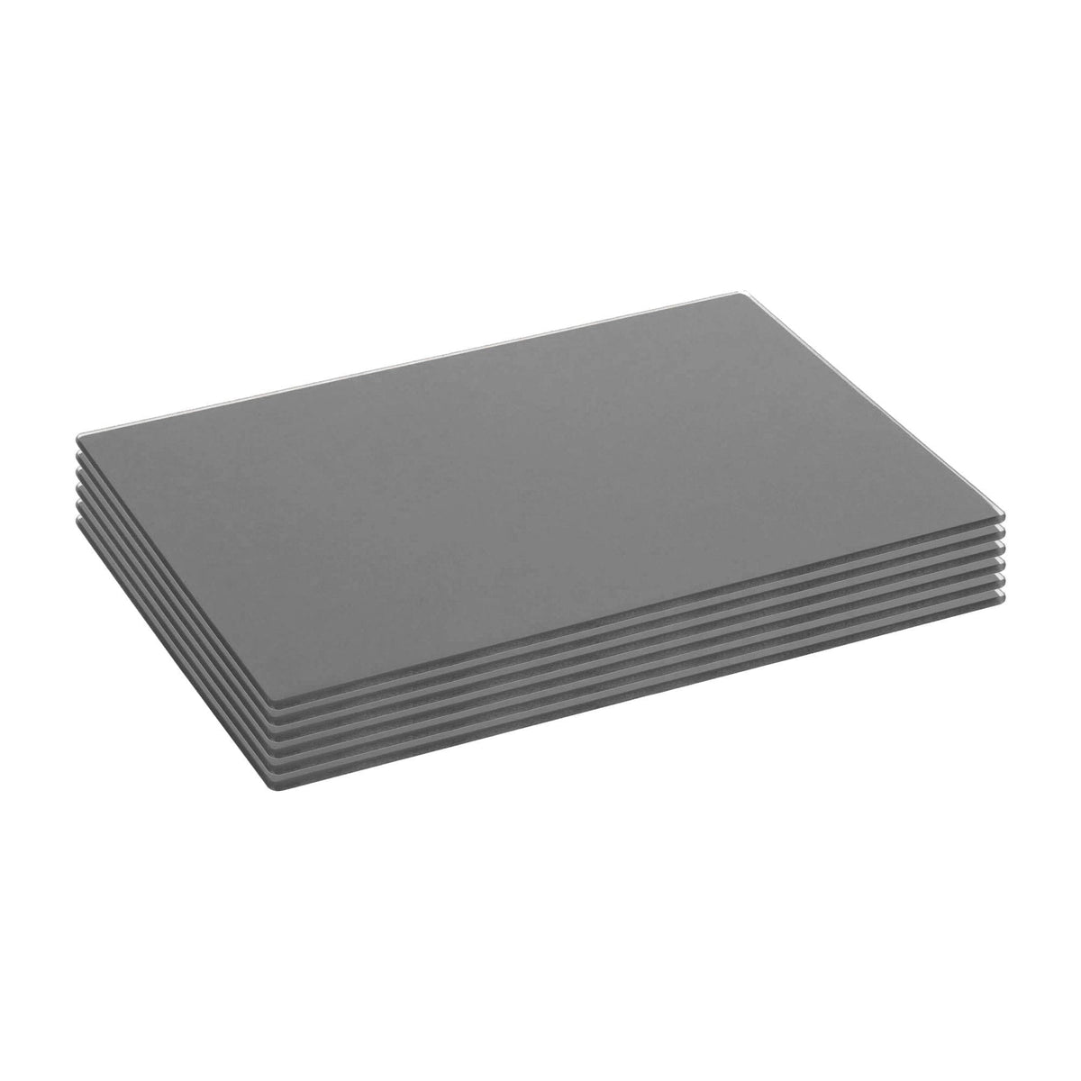 30cm x 20cm Glass Placemats - Pack of Six - Grey