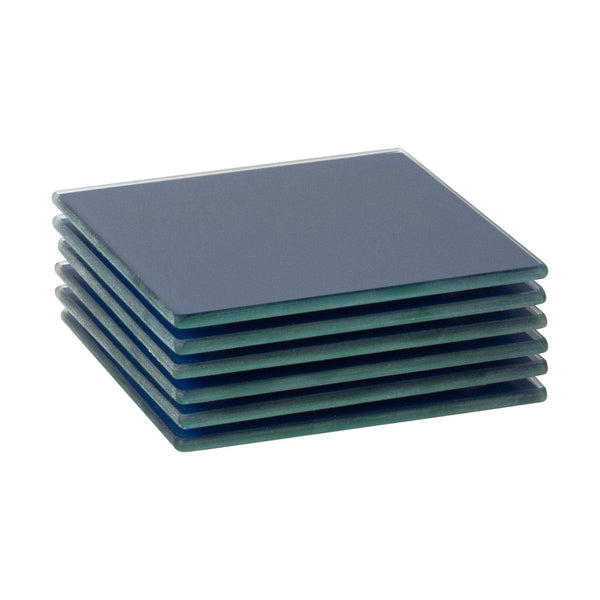 Square Glass Coasters - Pack of Six - Blue