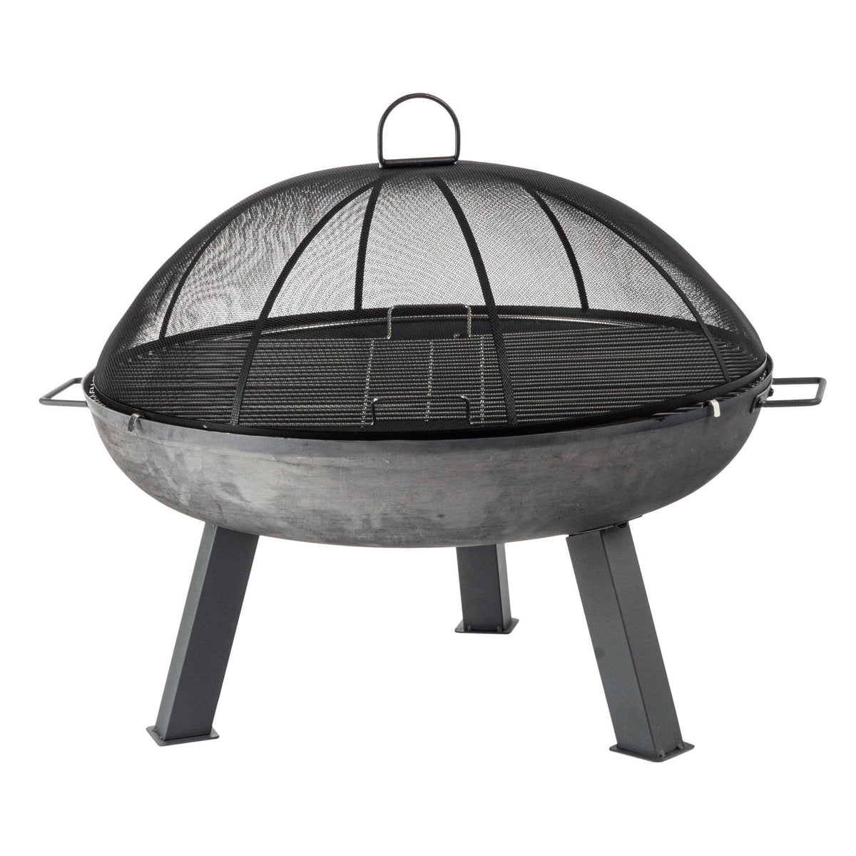 3pc Round Fire Pit, Grill and Dome Set